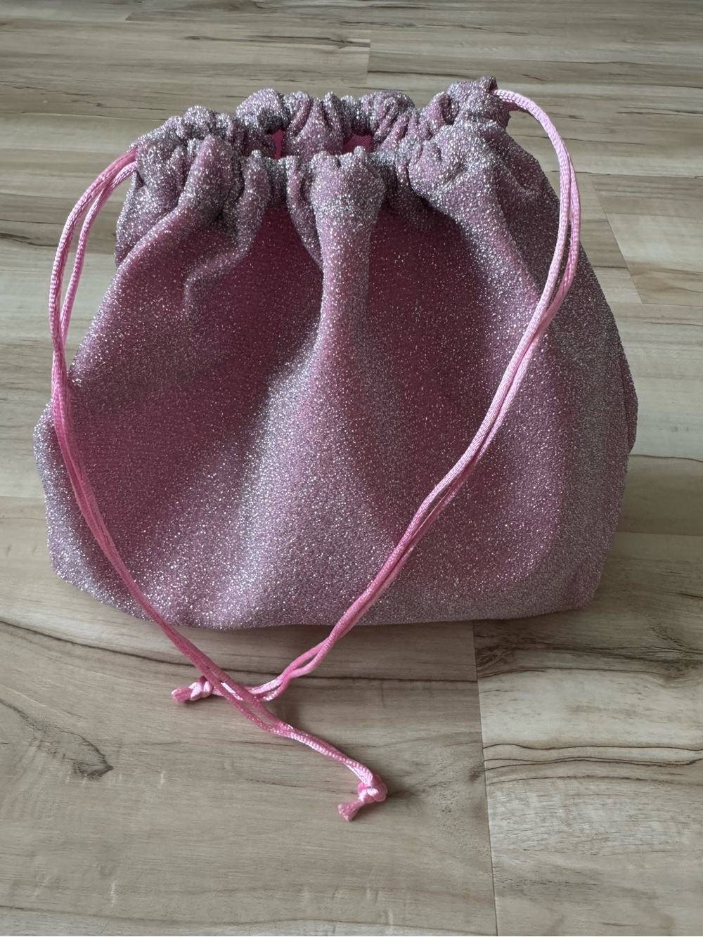 Ulta Beauty Pink Sparkle Drawstring Cosmetic Bag
